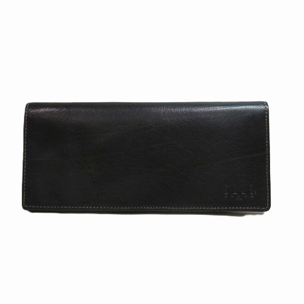 Leather Black Long Wallet Bifold Unisex in Good Condition