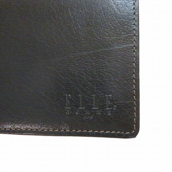 Leather Black Long Wallet Bifold Unisex in Good Condition