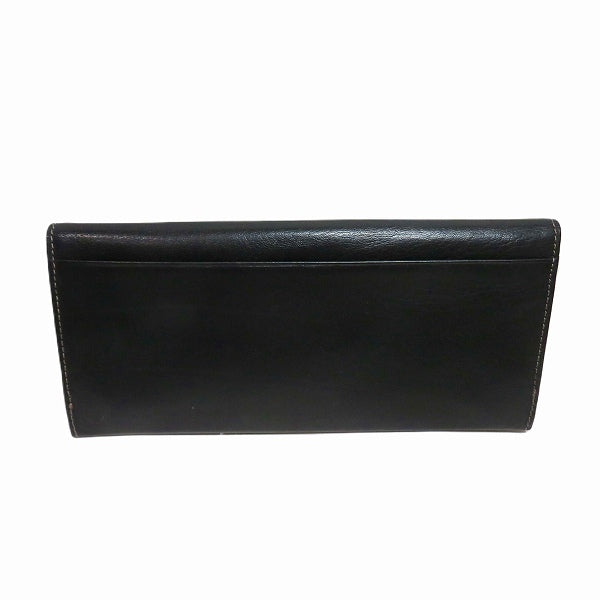 Leather Black Long Wallet Bifold Unisex in Good Condition