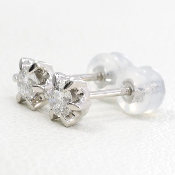 PT900 Platinum Diamond Earrings 0.197 VS1 0.206 VS2 in Great Condition