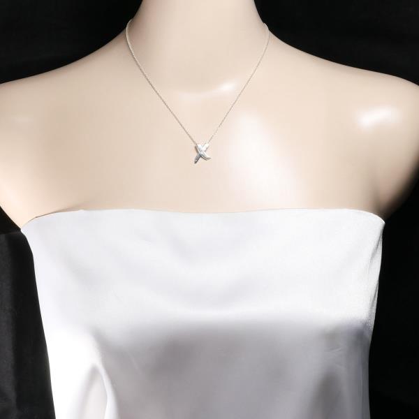 Tiffany & Co Silver Diamond Kiss Necklace in Excellent Condition