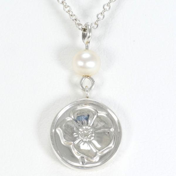 Tiffany Hibiscus Silver Pearl Necklace