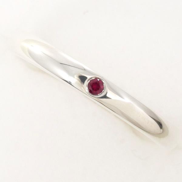 Tiffany & Co 925 Silver Ruby Stacking Band Ring in Excellent Condition