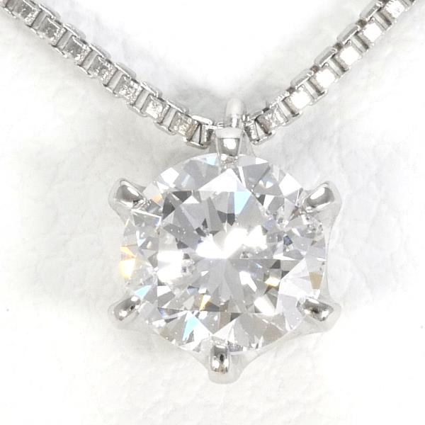 PT850 Platinum Necklace with 0.418ct Diamond, SI1, 2.5g, 36cm in Excellent Condition