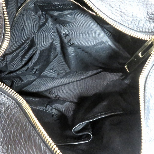 Burberry Black Embossed Leather 2WAY Handbag