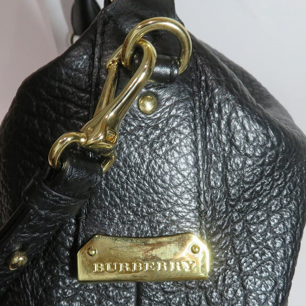 Burberry Black Embossed Leather 2WAY Handbag