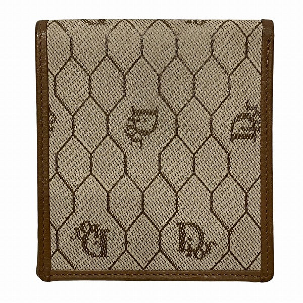 Dior Honeycomb Brown Vintage Bifold Wallet