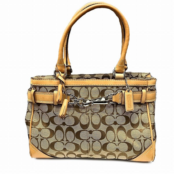 Coach Signature Medium Carryall Handbag 8K06 in Good Condition