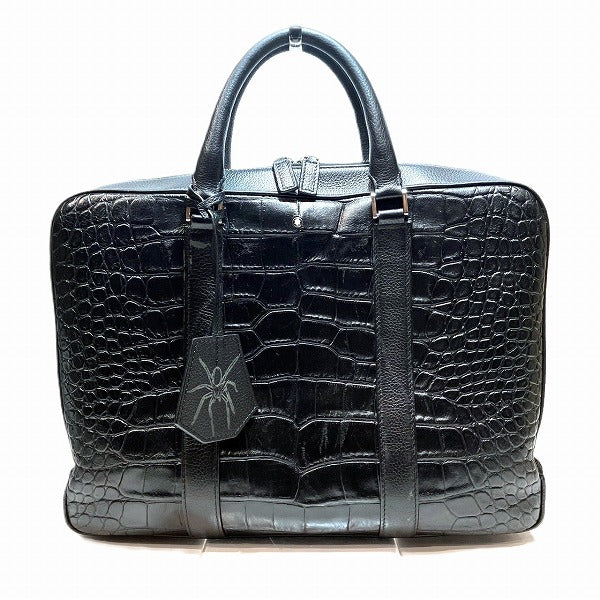 Montblanc Leather Croc-Embossed Spider Briefcase 118748 in Good Condition