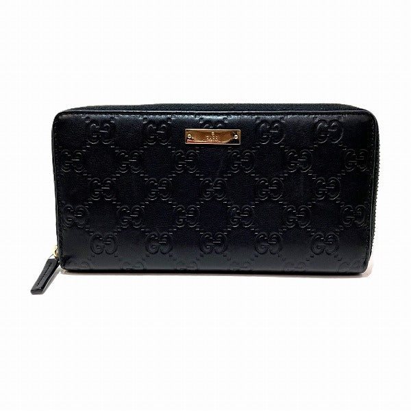 Gucci Leather Zip-Around Wallet GG Pattern