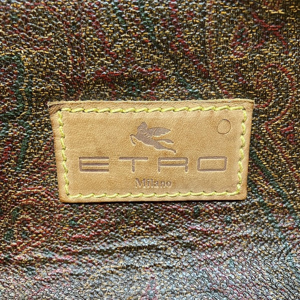 Etro Paisley Boston Bag PVC Leather Travel Bag in Fair Condition