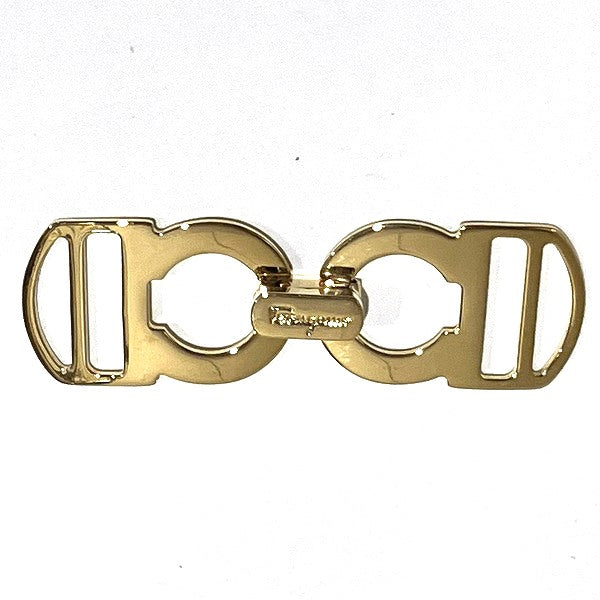 Salvatore Ferragamo Gancini Gold Buckle 3cm x 10cm x 0.2cm Unisex Belt in Good Condition