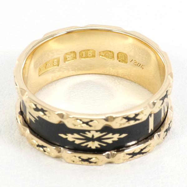 K18 Yellow Gold Enamel Ring 18.5