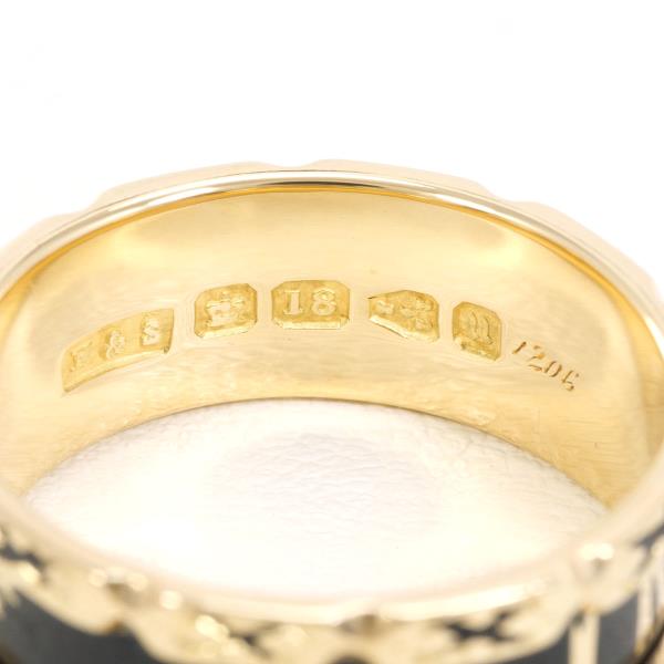 K18 Yellow Gold Enamel Ring 18.5