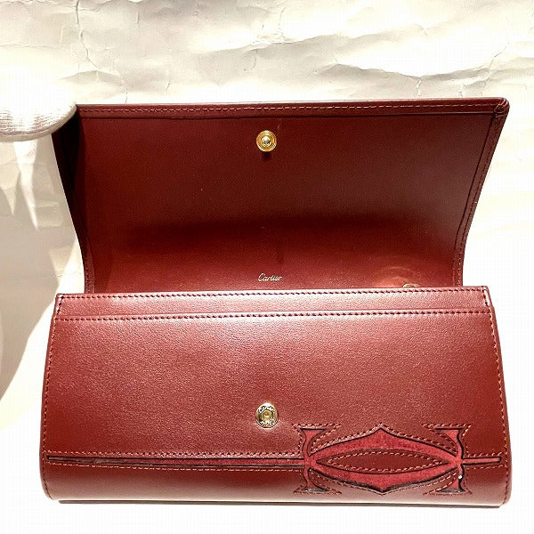 Cartier Leather Flap Compact Wallet Leather Long Wallet in Good condition