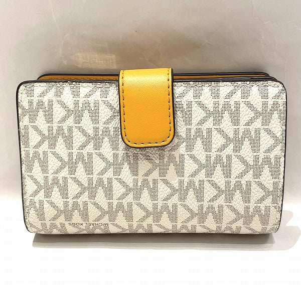 Michael Kors Coated Canvas Leather MK Signature Bifold Wallet in Good Condition