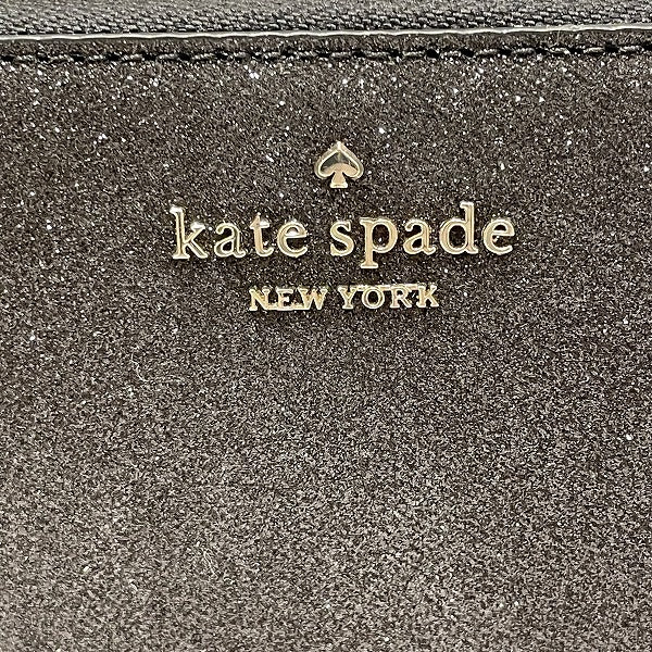 Kate Spade Glitter Fabric Box Large Continental Wallet K9253 BLK in Good Condition