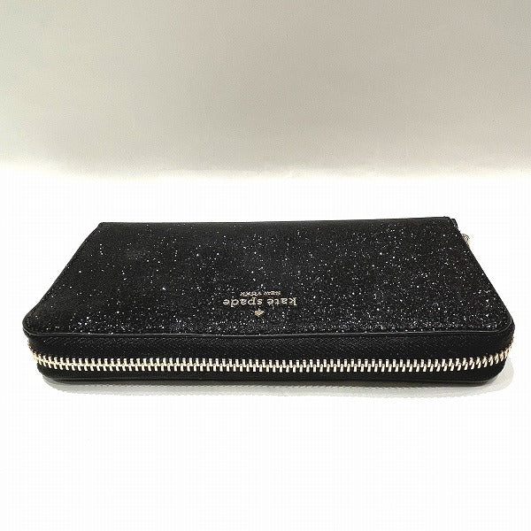 Kate Spade Glitter Fabric Box Large Continental Wallet K9253 BLK in Good Condition