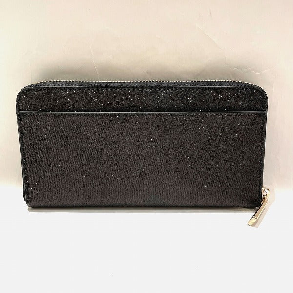 Kate Spade Glitter Fabric Box Large Continental Wallet K9253 BLK in Good Condition