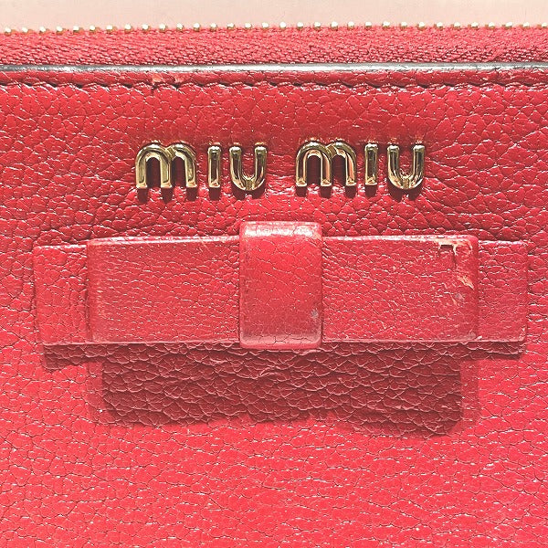 Miu Miu Leather Long Wallet 5ML506 in Good Condition