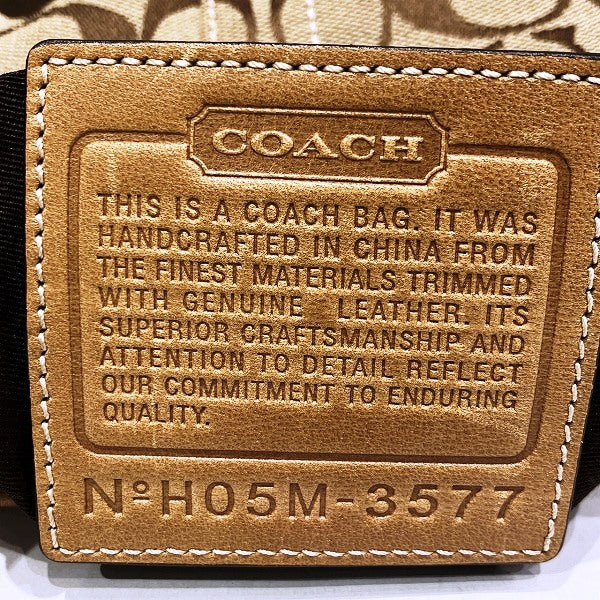 Coach Signature Canvas Leather Shoulder Bag 3577 in Good Condition