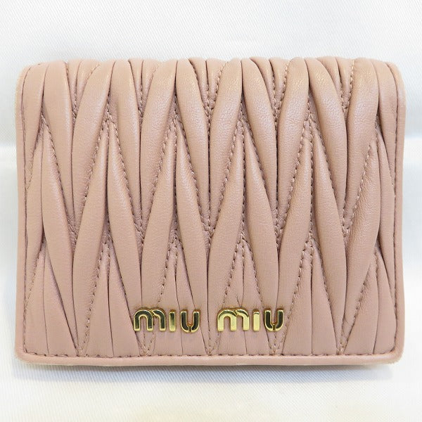 Miu Miu Matelassé Leather Wallet 5MV204 in Good Condition