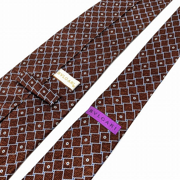 Bvlgari Silk Tie 150cm x 10cm Patterned Men's Accessory in Great Condition