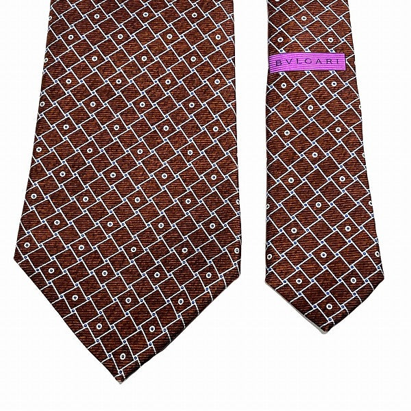 Bvlgari Silk Tie 150cm x 10cm Patterned Men's Accessory in Great Condition