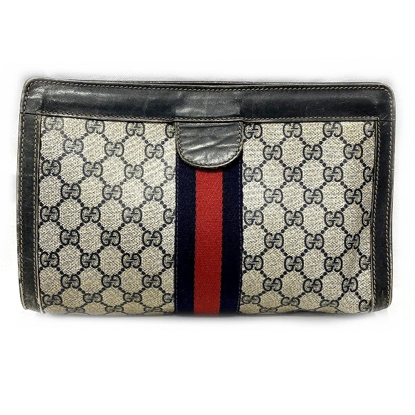 Gucci GG Supreme PVC Clutch Bag in Fair Condition