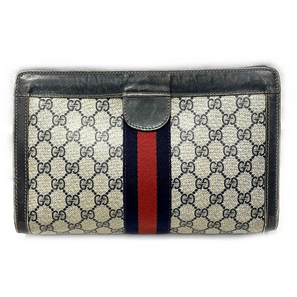 Gucci GG Supreme PVC Clutch Bag in Fair Condition