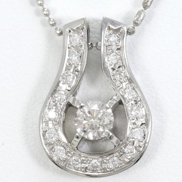 K18 White Gold Diamond Necklace 0.30 SI2 0.15 in Excellent Condition