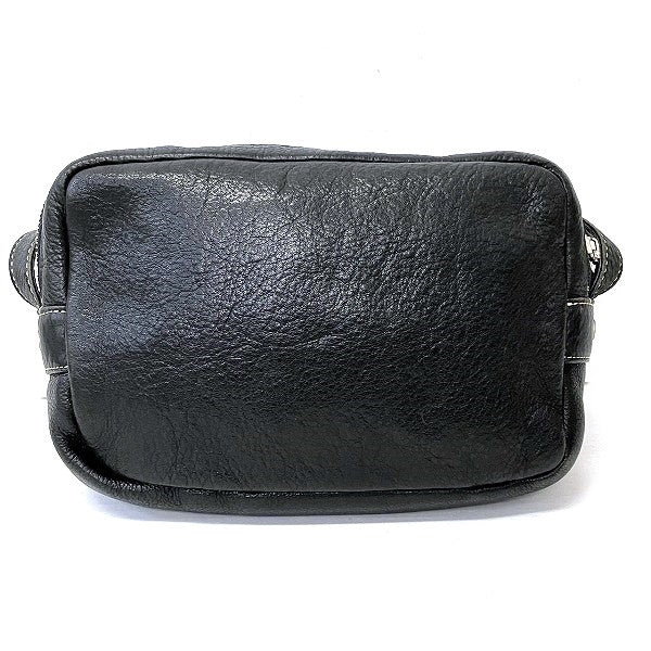 Agnes b. Black Leather Shoulder Bag Unisex