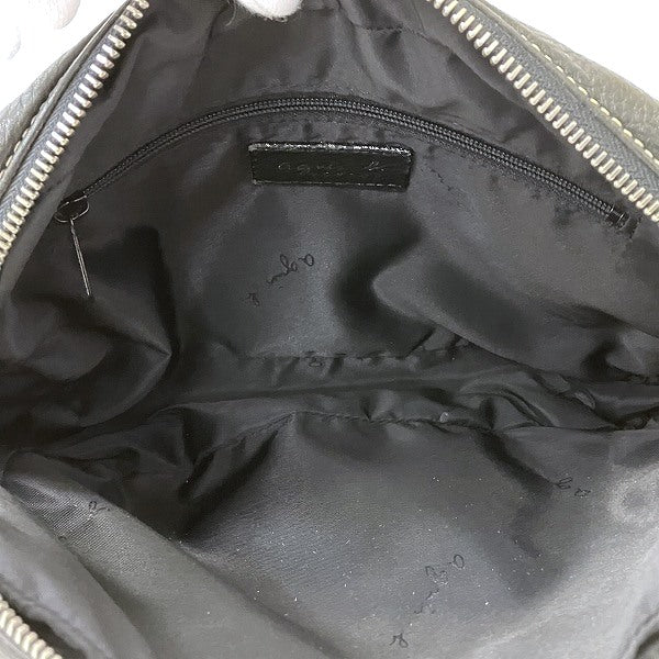 Agnes b. Black Leather Shoulder Bag Unisex