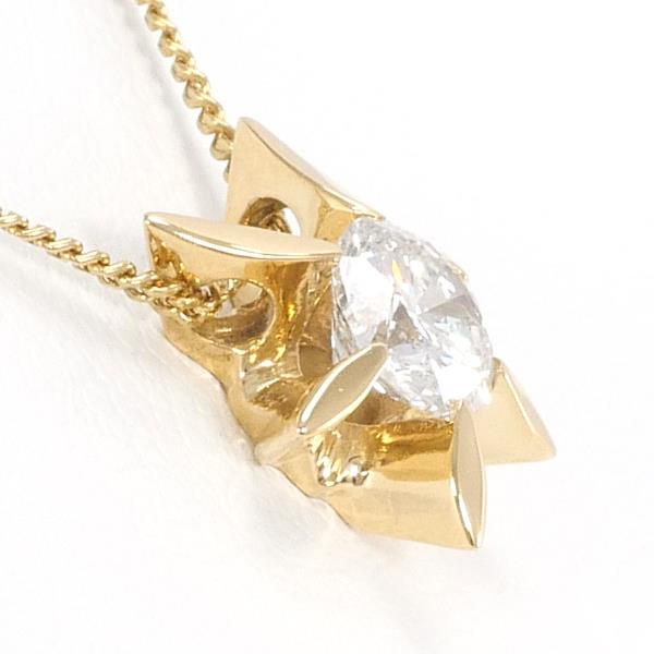 K18 18K Yellow Gold, 0.41 ct Diamond Necklace Approx. 40cm for Women