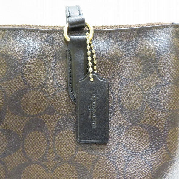 Coach Signature PVC Leather Tote Bag F29206 in Good Condition