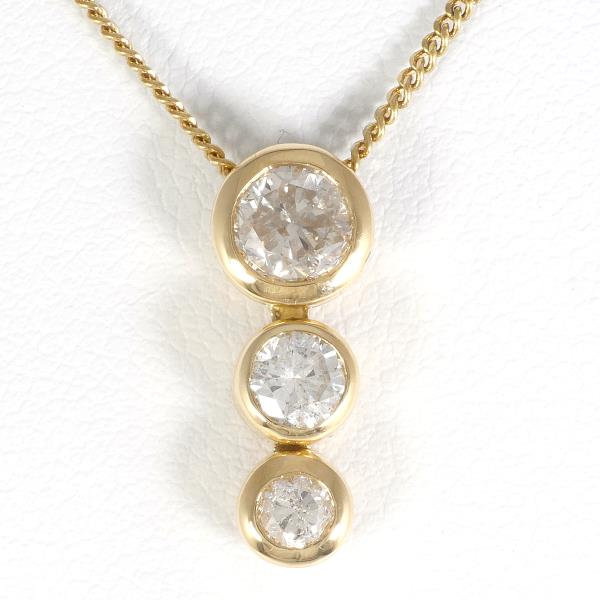 K18 Yellow Gold Diamond Necklace in Excellent Condition