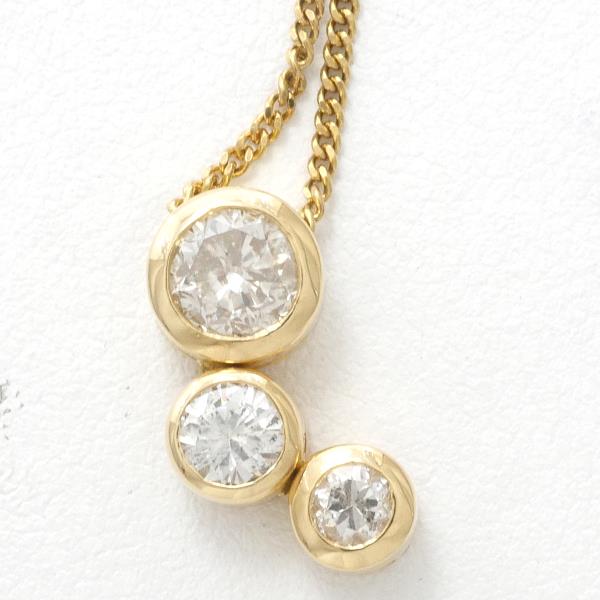 K18 Yellow Gold Diamond Necklace in Excellent Condition