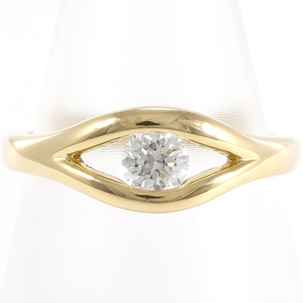 K18 Yellow Gold Diamond Ring 12 in Excellent Condition