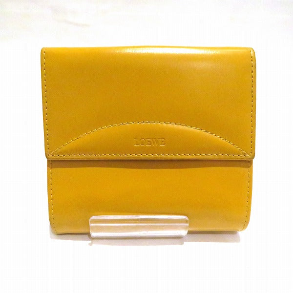 Loewe Yellow Leather Bifold Wallet in Good Condition