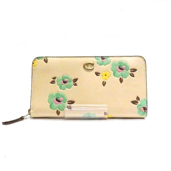 Coach Floral Leather Accordion Zip Wallet CH811