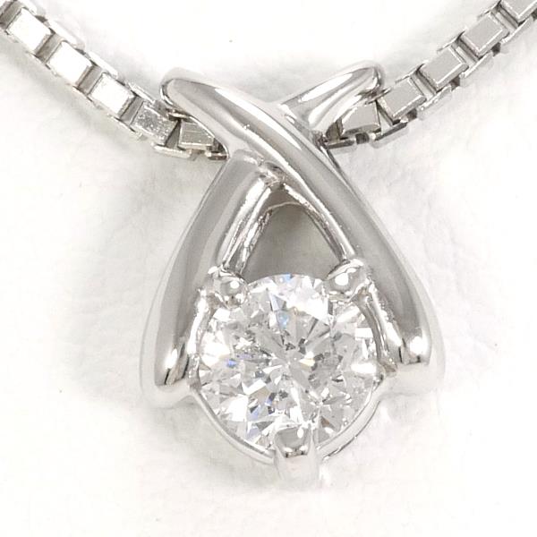 PT900 Platinum PT850 Necklace with 0.32ct Diamond in Excellent Condition