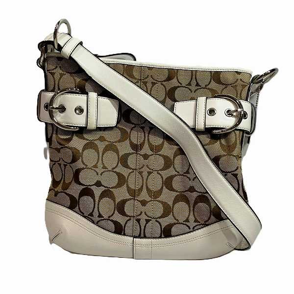 Coach Signature Canvas Leather Shoulder Bag F03574