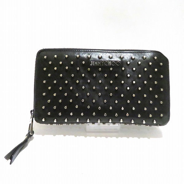 Jimmy Choo Leather Metal Zippy Wallet in Good Condition