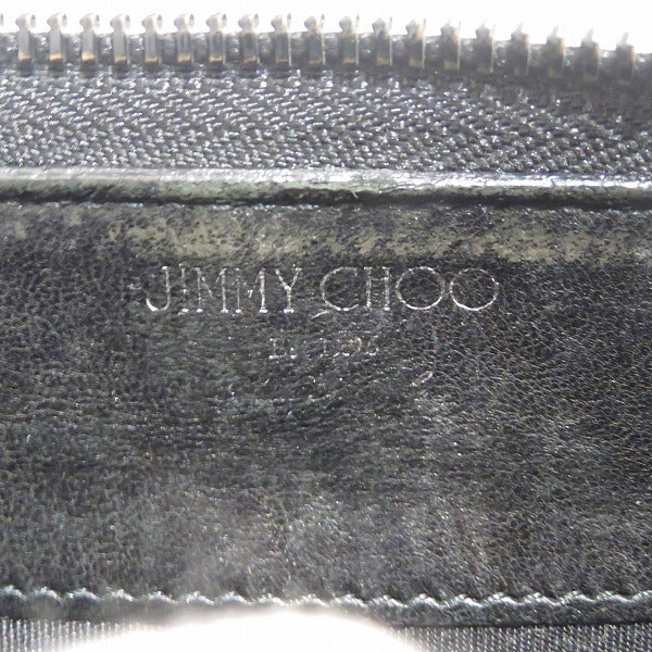 Jimmy Choo Leather Metal Zippy Wallet in Good Condition