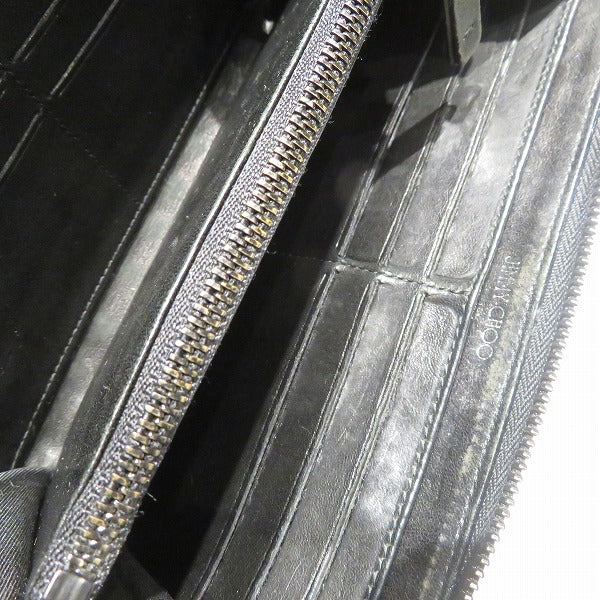 Jimmy Choo Leather Metal Zippy Wallet in Good Condition