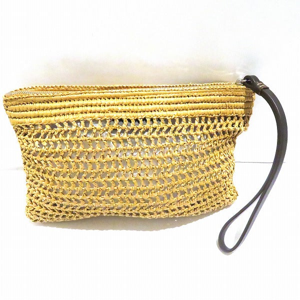 Dsquared2 Raffia Leather Clutch Bag in Good Condition