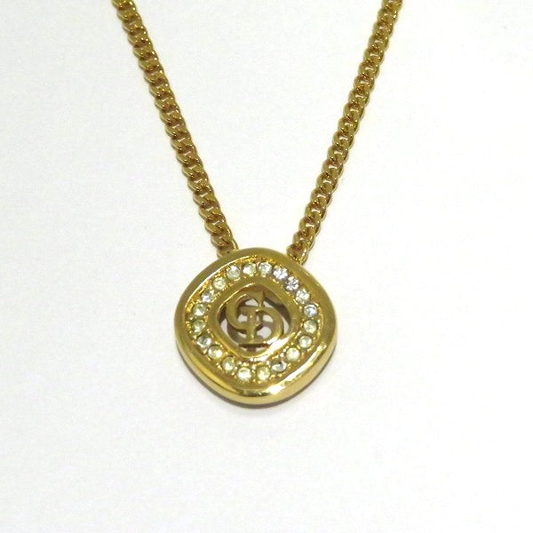 Dior Vintage Rhinestone Necklace with CD Logo in Good Condition