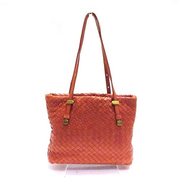 Bottega Veneta Intrecciato Leather Handbag Orange