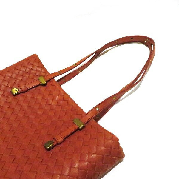 Bottega Veneta Intrecciato Leather Handbag Orange