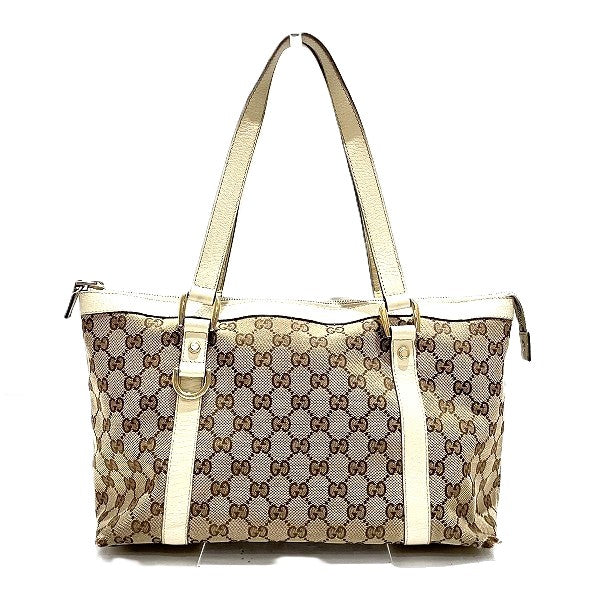 Gucci Abby Canvas Leather Handbag 141470 in Fair Condition